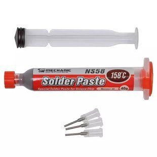 Паста паяльна 40 г BGA  Mechanic NS58, 158 &deg;C