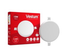 Круглий світлодіодний врізний світильник "без рамки" Vestum 12W 4100K 1-VS-5503