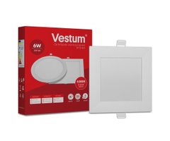Квадратний світлодіодний врізний світильник Vestum 6W 4000K 220V 1-VS-5202