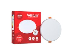 Круглый светодиодный врезной светильник "без рамки" Vestum 24W 4100K 1-VS-5507