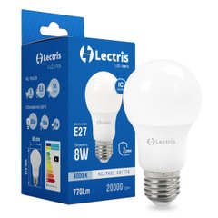 Світлодіодна лампа Lectris A60 8W 4000K 220V E27 1-LC-1105