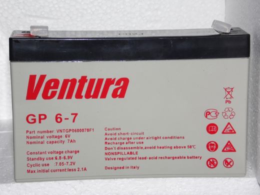 Аккумулятор 6V 7h Ventura GP 6-7